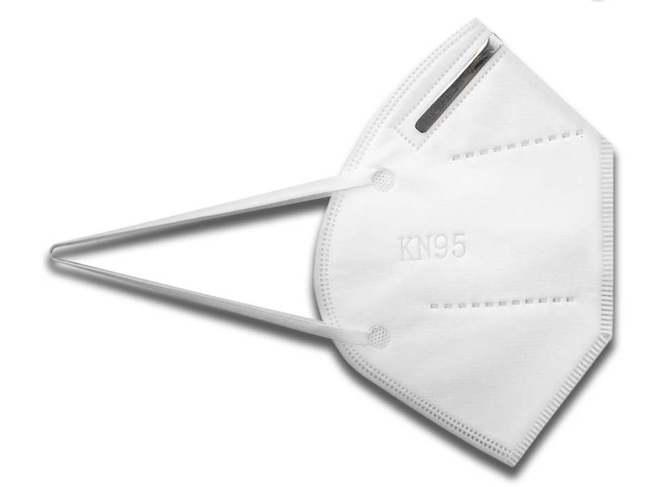 Side view of KN95 mask